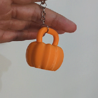 halloween keychain - kettlebell pumpkin Jewelry fun toys 3d print model - Mito3D