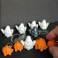 halloween keychain cuties haloween pumpkin ghost thumb peace key haloweenpresent 3d print model - Mito3D