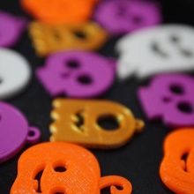 halloween keychain keychains key ring ghost skull pumpkin pacman 3d print model - Mito3D
