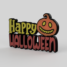 Halloween lampada arte guidato contento zucca illuminazione decorazione cartello 3d print model - Mito3D