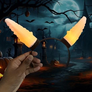 halloween light horns skull headband scary spooky scare horror prop 3d print model - Mito3D