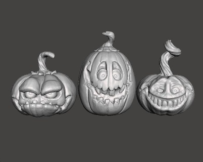 halloween mad pumpkins pack figure models ornament decoration pumpkin horror ghost night terror candle party figurine lantern witch toy art vintage pvc collectible decorations fun jackolantern 3d print model - Mito3D