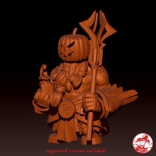 halloween mage dwarf - 32mm height 1 inch base free pre-supported miniature 3d print model - Mito3D