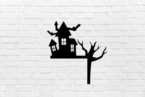 halloween mansion door wall decoration witch scary cemetery decor mural art sculpture ornamentation home interior design furniture cool elegant 3d print model - Mito3D