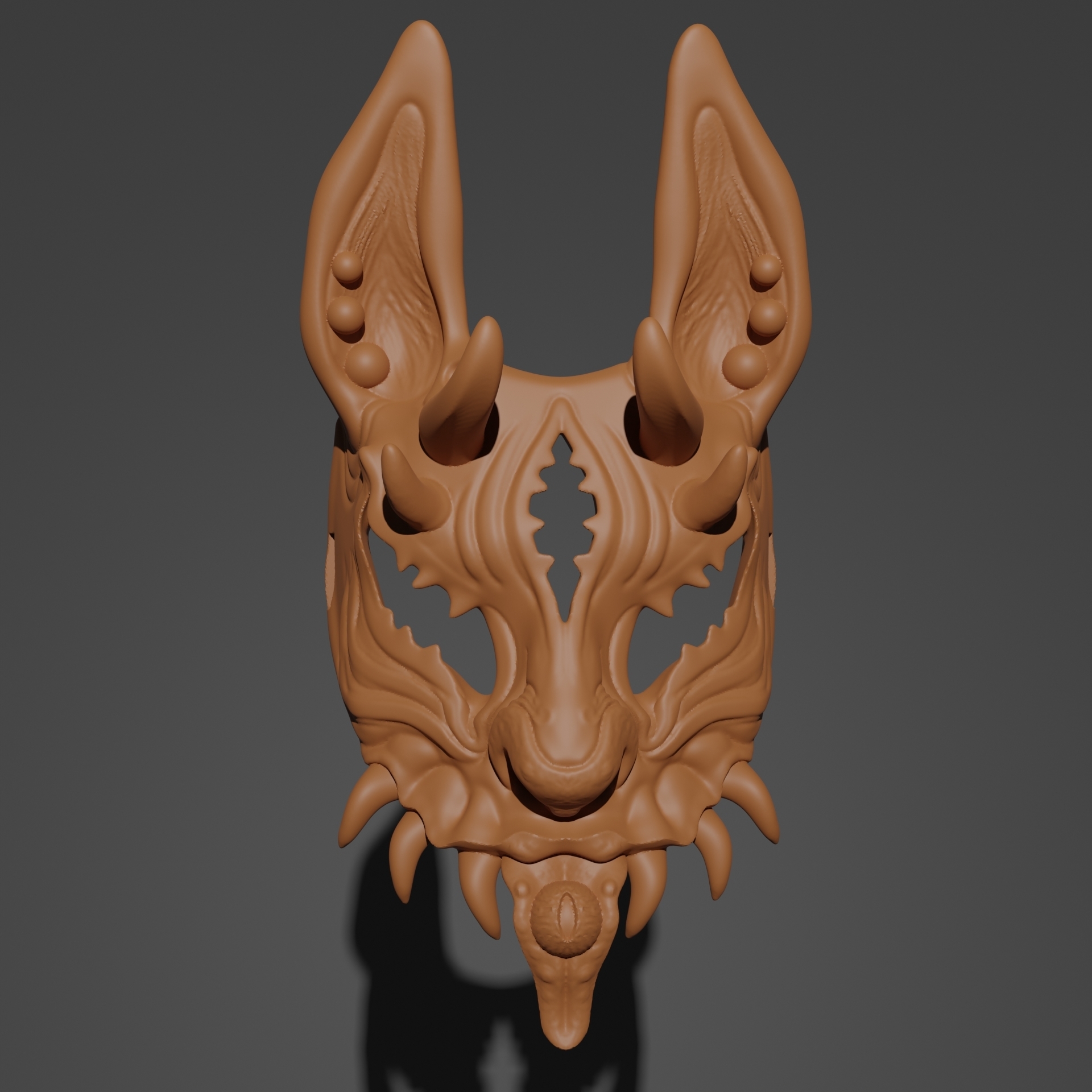 halloween mask oni spirit demon base head 3D print model - Mito3D