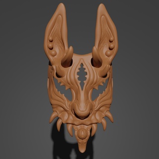 Halloween masque oni esprit démon base tête 3d print model - Mito3D