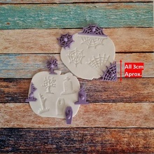 Halloween mini francobollo 01 biscotto taglierina fondente porcellana Pasticcino taglio biscotti masse tag marcos forno struttura pennarello 3d print model - Mito3D