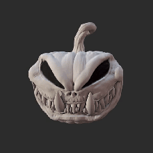 halloween pumpkin art head carved 3d print model - Mito3D
