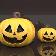 halloween pumpkin art candle terror decoration decor 3d print model - Mito3D