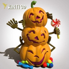 Halloween zucca pentola caramelle regalo scatola carina 3d print model - Mito3D