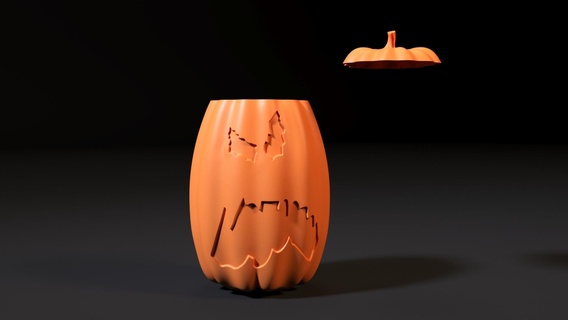 Halloween zucca lanterna orrore male verdura spaventoso lampada autunno scolpito statuetta arte casa figura voronoi arredamento 3d print model - Mito3D