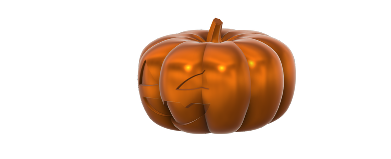Halloween zucca arte giocattolo casa all'aperto Basso poli spaventoso Sorridi 3d print model - Mito3D