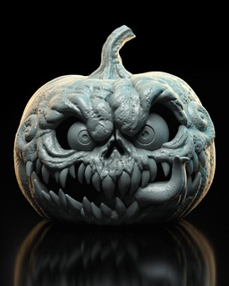 halloween pumpkin halloweenpumpkin spooky decoration horror skull 3d print model - Mito3D