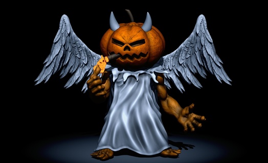 halloween pumpkin horror fun wings scary spooky fantasy creepy ghost 3d print model - Mito3D