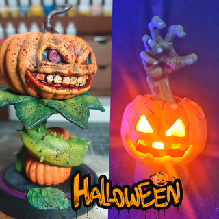 halloween pumpkin 3dprint stl decoration dragon nordic miniature bust pumpkinscarecrow frankenstein 3d print model - Mito3D