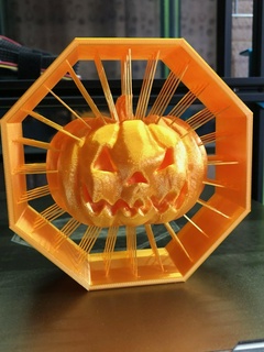 halloween pumpkin 'strand art' jack o' lantern strand art string 3d print model - Mito3D