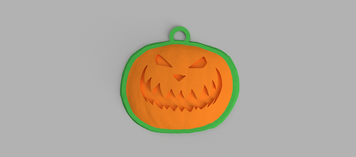 halloween pumpkin - jack-o'-lantern 2 keychain pendant earrings 3d print model - Mito3D