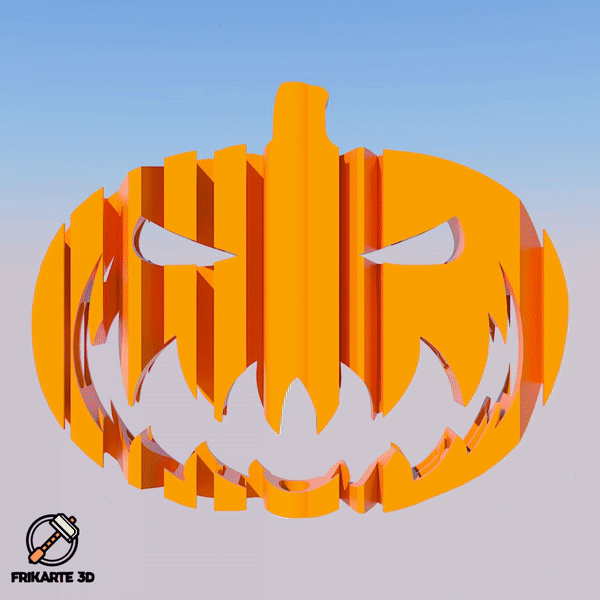 halloween pumpkin - text flip kids diy template fliptext app flipping board split word 3D print model - Mito3D