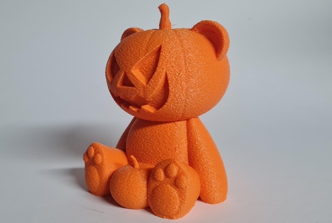 halloween pumpkin bear pumpkinhead teddy cute ghost toy 3d print model - Mito3D
