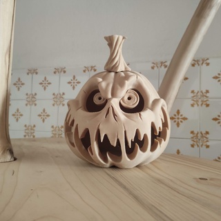 halloween pumpkin candle holder toy art sculpture decoration deco photophore office gift object 3d print model - Mito3D