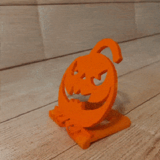 halloween pumpkin cell phone holder Gadget 3d print model - Mito3D