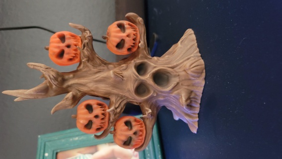 halloween pumpkin death tree scary resin 3d model led light up 3d print model - Mito3D