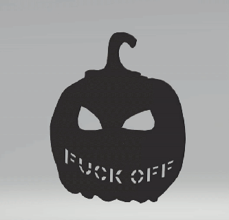 Halloween zucca porta cartello chiuso decorazione vacanza stencil lettere arredamento 3d print model - Mito3D