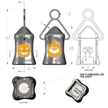 halloween pumpkin lantern flameless led tea light decorations season jack 3d print model - Mito3D