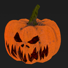 halloween pumpkin low-poly 3d model realistic spooky scary l threat trick fall gourd squash orange pie veggi fruit fruits vegetable vegetables fresh 3d print model - Mito3D