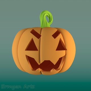 halloween pumpkin medallian decoration holidays medal medallion keychain earrings cute spooky lantern 3d print model - Mito3D