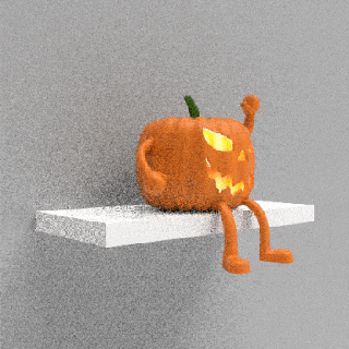 halloween pumpkin sitting board lamp interior decorative special print creative unique cute 3d print model - Mito3D