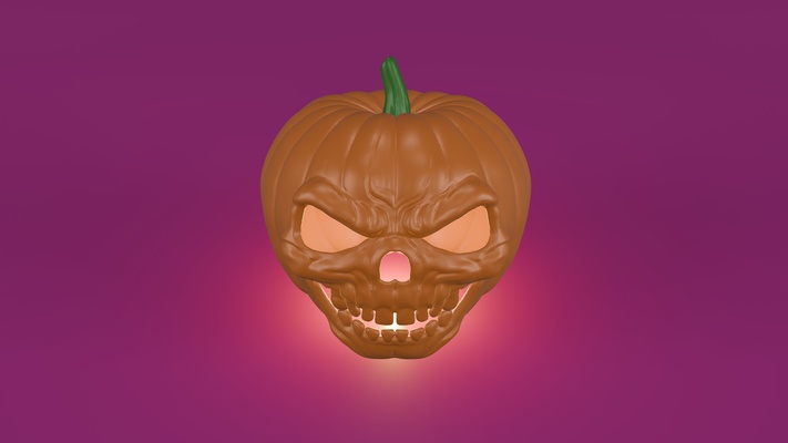 halloween kürbis schädel zuhause haus gruselig grusel gruslig kerze laterne trick or behandeln dekor dekoration unheimlich verfolgt ornament oktober party stütze skelett ausdrucke 3d print model - Mito3D