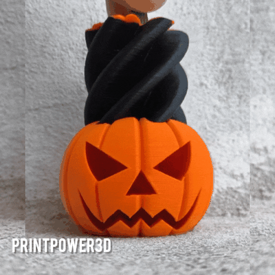 halloween kürbis spiral wendel zappeln spiralisieren orange spielzeug grusel unheimlich 3d print model - Mito3D