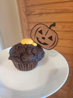 halloween pumpkin topper Home cupcake muffin cake 3d print model - Mito3D