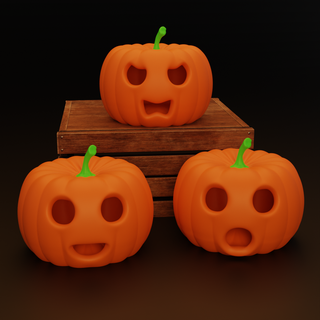 Halloween zucche zucca spaventoso arredamento all'aperto autunno 3d print model - Mito3D