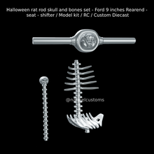 halloween rat rod skull bones set - ford 9 inches rearend seat shifter model kit rc custom diecast revell slot car bone 3d print model - Mito3D