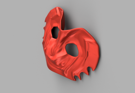 Víspera Santos rojo murciélago máscara 3d print model - Mito3D
