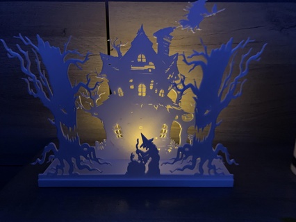 Halloween scena casa decorazione strega mostro albero scene 3d print model - Mito3D