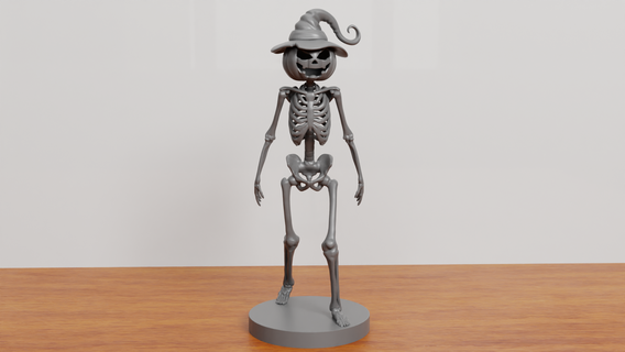 Víspera Santos esqueleto calabaza monstruo Siniestro escalofriante miedo linterna horror mal lámpara personaje 3d print model - Mito3D