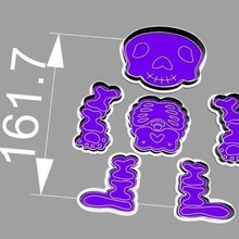 Halloween squelette pièces mastic balline argile fondant Masse marqueur texturisant timbre 3d print model - Mito3D