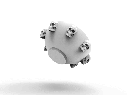 halloween skull bowl - candy skeleton trick treat 3d print model - Mito3D