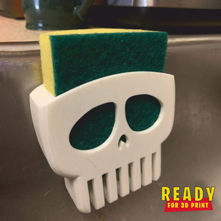 halloween skull sponge holder 3d print model - Mito3D