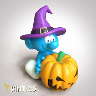 Halloween schtroumpf pot citrouille sucreries cadeau boîte mignonne 3d print model - Mito3D