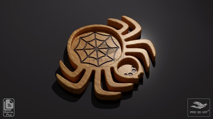 cadılar bayramı örümcek tepsi cnc dosyalar odun kabak mutfak servis restoran ahşap tabak paket paketlemek iskelet tabut 3d print model - Mito3D