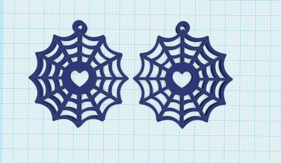 Bruxas aranha rede brincos chaveiro teia joalheria Horror presente Ideias 3d print model - Mito3D