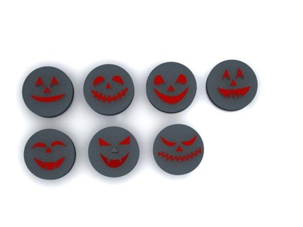 Halloween francobollo orrore skel arte festa boo viso 3d print model - Mito3D