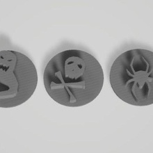 Halloween Briefmarken Texturgeber Dichtung Stempel Texturierer Masse Plätzchen Cutter Schneiden Vampir Schläger Gift Spinne 3d print model - Mito3D