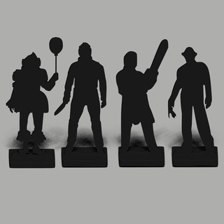 halloween tabletop shadow figurines michael jason freddy joker statue 3d print model - Mito3D