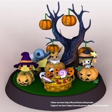 Halloween Baum Süßigkeiten Kunst niedlich Spaß Box Spielzeug Bildhauerei Skulptur 3d print model - Mito3D