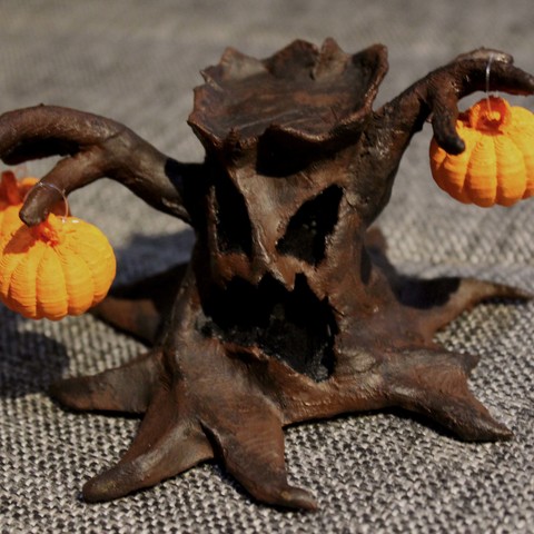 halloween árvore de abóboras vários escultura 3D print model - Mito3D